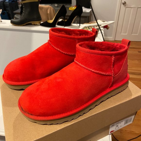 UGG Shoes - UGG ULTRA MINI CLASSIC BOOT IN RED IN BOX - SIZE 8